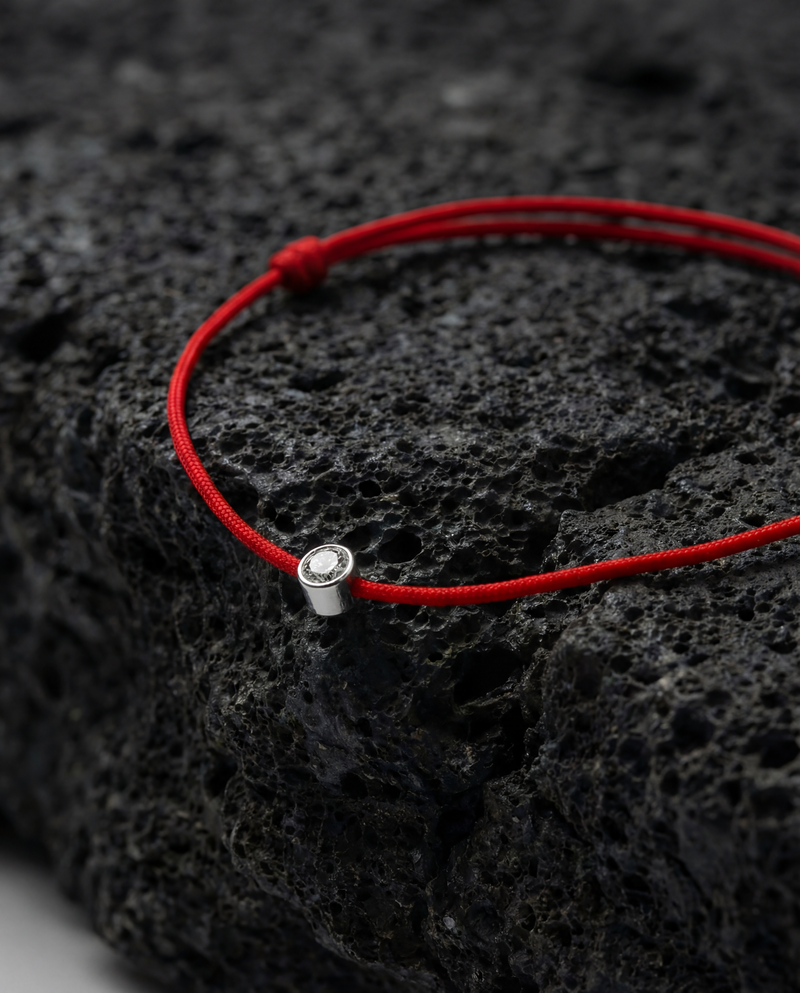 Sterling Bug Red String Protection  Bracelet