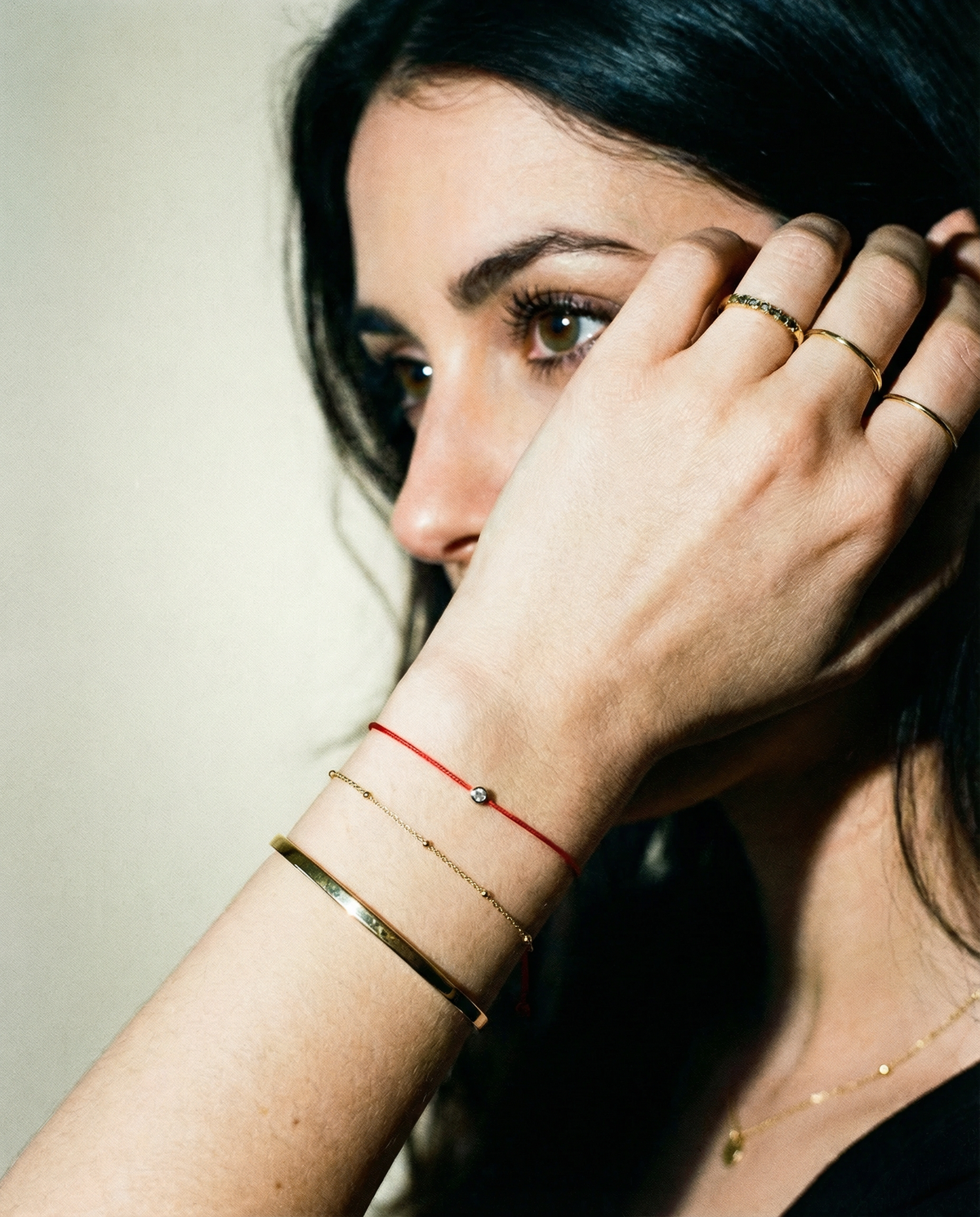 Sterling Bug Red String Protection  Bracelet